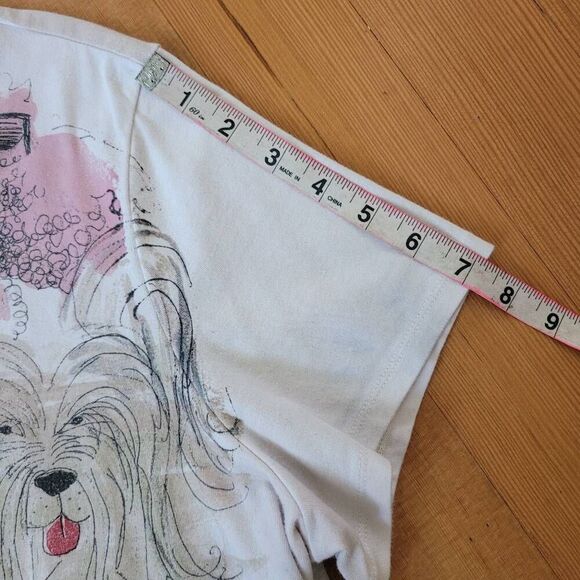 Chico's novelty dog print bedazzle short sleeved tee XL casual everyday - Picture 8 of 11